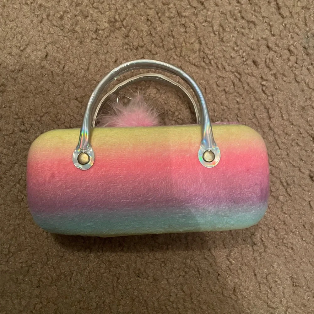 Justice Pink and Yellow Plush Unicorn Purse